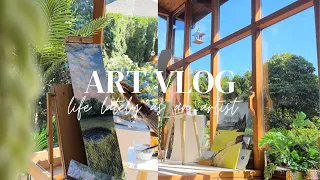 ART VLOG: life lately🌱(realistic) week in my life in my art studio & painting through day and night