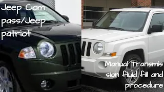 Jeep Patriot/compass manual transmission fluid Fill Procedure and removal how to remove and fill