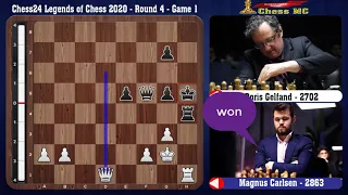 The Destroyer!!! Magnus Carlsen vs Boris Gelfand, Chess24 Legends of Chess 2020 - Round 4