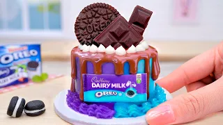 Satisfying Miniature Cake Half OREO Half DAIRY MILK Decorating Idea 🍫 Mini Yummy Chocolate Cakes