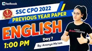 SSC CPO English Classes 2022 | SSC CPO Previous Year Questions Paper - 07 | By Ananya Maam