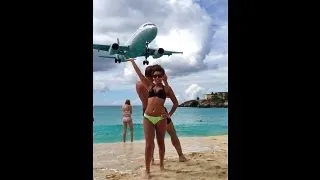 St. Maarten Airplane Landing Near The Beach