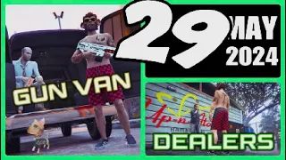 The Gun Van location & Street Dealers today May 29 2024 in GTA 5 (no RAILGUN this week)