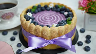 Make this a must 😋 / Blueberry Charlotte Cake Recipe / Blueberry Cheesecake / Blueberry puree