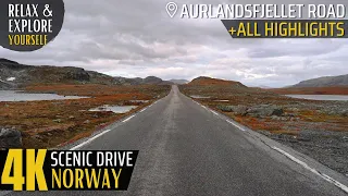 Breathtaking Drive in Norway | Aurlandsfjellet Scenic Route in Beautiful Autumn Landscape [4k]