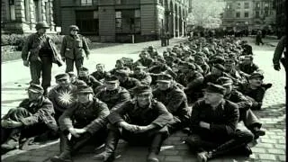 German soldiers after being taken as prisoners in Germany during World War II. HD Stock Footage