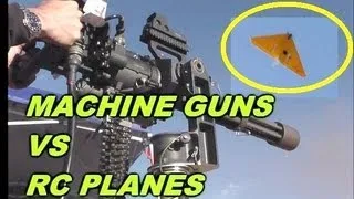 How HARD is it to shoot down RC AIRPLANES with machine guns?