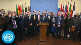 European Union on Ukraine - Security Council Media Stakeout (25 February 2022)