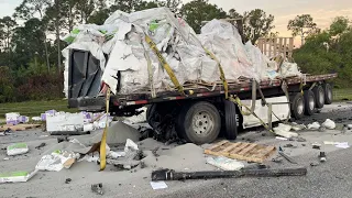 Crash involving 3 semis causes delays for hours on Florida's Turnpike in Martin County