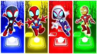 🔵 Miles Morales 🟡 Spidey🔴 Gwen Stacy🟢 Iron Man🔮🎵TILES HOP