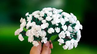 Gypsophila from corrugated paper. Small flower. Origami.