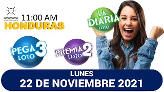 Sorteo 11 AM Resultado Loto Honduras, La Diaria, Pega 3, Premia 2, LUNES 22 de noviembre 2021