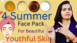 4 Summer Face Packs For Beautiful youthful Skin ll For All Skin Types #beautytips #skincare #diy