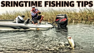 How to fish in the spring for BIG BASS. Instructional bass fishing tips