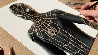 Drawing Spider-Man (Black and Gold Suit) • Time Lapse