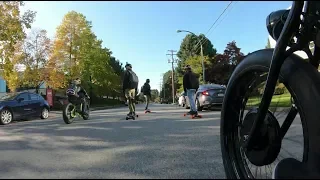 ELECTRIC SKATEBOARD E-SCOOTER E-BIKE RIDE OUT IN VANCOUVER BC - VLOG #27