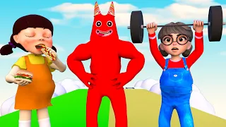 Love Conquer: Fat Girl Tani Weight Loss - Scary Teacher School 3D Fat Doll Squid Game