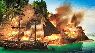 Assassin's Creed 4 Black Flag: All HARD Fort Assaults | Naval Battles & Carribean Combat | PS5