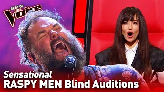 Raspy Voiced Men Blind Auditions on The Voice | Top 10