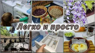 почистить стиральную машину/кофе тайм на балконе/вечерняя рутина