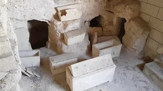 That is how Jews from the days of Jesus were buried. A  burial site at the Mount of Olives Jerusalem