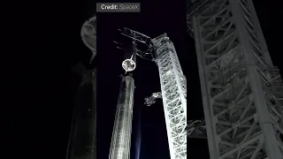 SpaceX Starship stacked using Launch and Catch Tower | #shorts