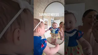 My 6 Month old SURPRISED her Sister 🥹💖 #vlog #shorts #reaction