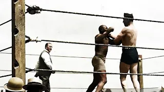 Jack Johnson vs Jess Willard (5.4.1915) Highlights Upscaled Colorized