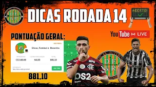 881.10 PONTUAÇÃO GERAL - ESCALAÇÃO E DICAS #14 RODADA - CARTOLA FC