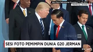 Wah! Trump Bisiki Jokowi Saat Sesi Foto Pemimpin Dunia G20 Jerman