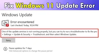 How to Fix Windows Update Error One of the update service is not running properly in Windows 11