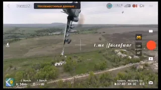 Russian Su-25 Almost Hits Ukrainian Mavic Drone! Geolocation