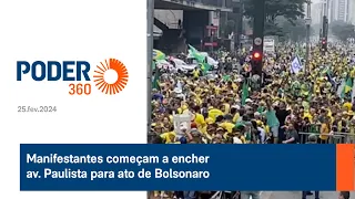 Manifestantes começam a encher av. Paulista para ato de Bolsonaro