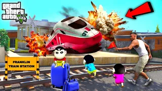 Franklin & Shinchan Find Bullet Train Stops In Front of Franklin's House ! JSS GAMER