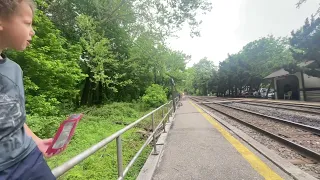 Amtrak PO29 with Amtrak 160 Pepsi can leading through Garrett Park, MD