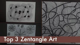 💛 Top 3 Zentangle Art | Pattern With Me To Boost Your Mood | #chalarieart #may2024 2024 #zentangle 💛