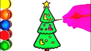 Coloriage de sapin de Noël Comment dessiner le sapin de Noël #78  Dessin vidéo du nouvel an