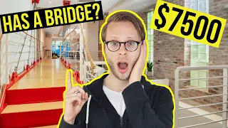 Inside a $7500 NYC Apartment with a Draw-Bridge and Glass Roof!