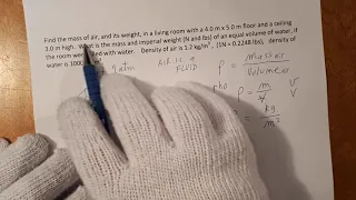 The Glove and mass of air in a room