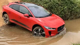 ⚡️ЧТО БУДЕТ если заехать в ВОДУ на ЭЛЕКТРО тачке? Тест JAGUAR I-PACE 400 сил с Блюденовым + F-TYPE!