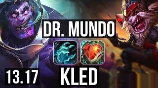 DR. MUNDO vs KLED (TOP) | 500+ games, 1.1M mastery, 3/1/3 | NA Grandmaster | 13.17