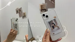 unboxing + decorating my new iphone 14 plus🤍(ft. jennie polaroid)