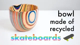 Turning A Bowl From Recycled Skateboards // Woodturning - How To Build