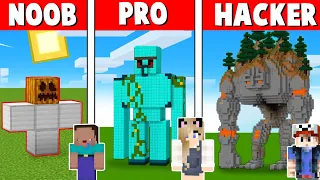 MINECRAFT - IRON GOLEM POMNIK CHALLENGE | NOOB vs PRO vs HAKER | Vito vs Bella