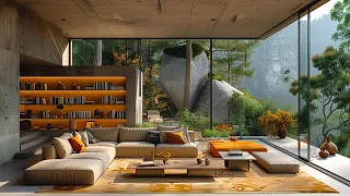 Morning Spring Luxury Living Room Space with Uplifting Jazz Music | Relaxing Jazz Background