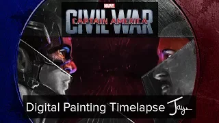 Captain America and Iron Man: Civil War | Digital Painting Timelapse