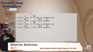🥁 Without You - Mariah Carey Drums Backing Track with chords and lyrics