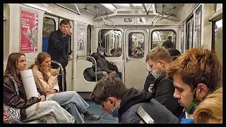 Russia St Petersburg Subway Ride, Metro Stations LIVE!