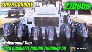 2020 Cigarette Racing Tirranna 59 2700hp Super Console Sport Luxury Yacht - Walkaround