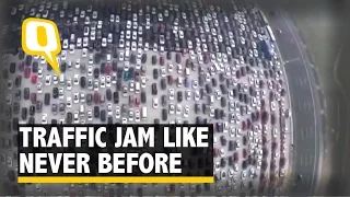 Drone Footage Captures Traffic Jam Like Never Before